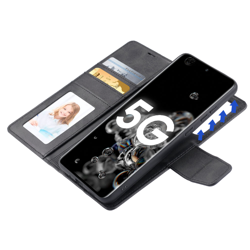 Samsung Galaxy S22 2022 Hanman Miro Leather 2-in-1 Wallet Case with Magnetic Back