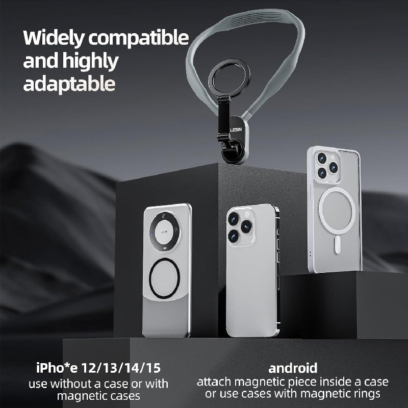 Telesin 360° Magnetic Neck Phone Mount Adjustable POV Holder for iPhone & Android