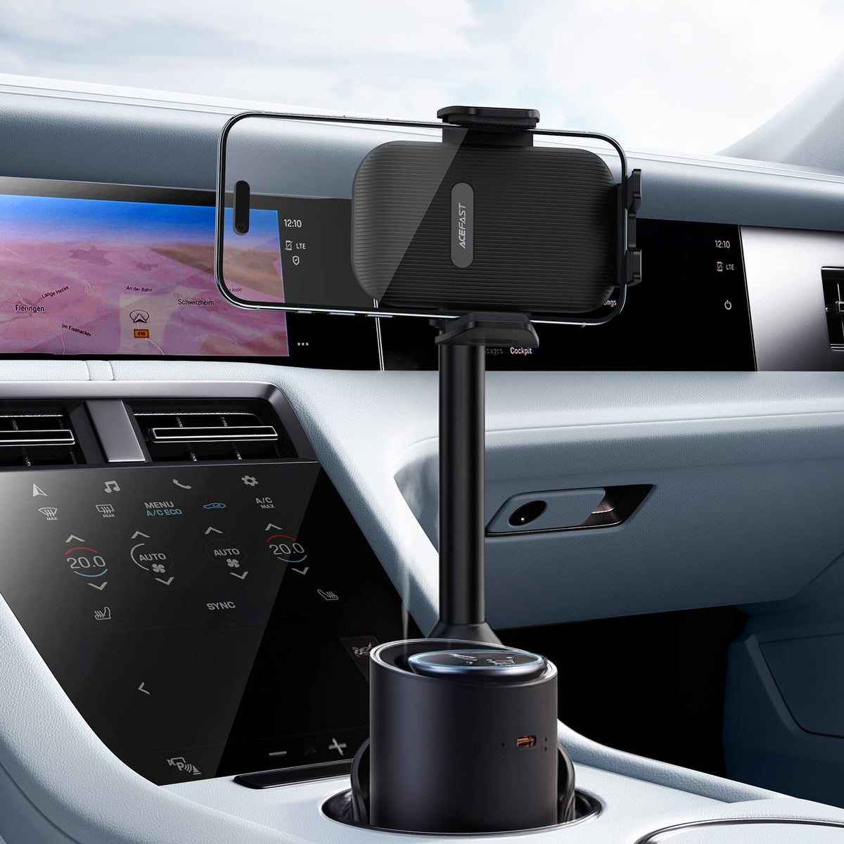 Acefast Car Cup Holder Phone Mount with One Touch Auto Clamp D72
