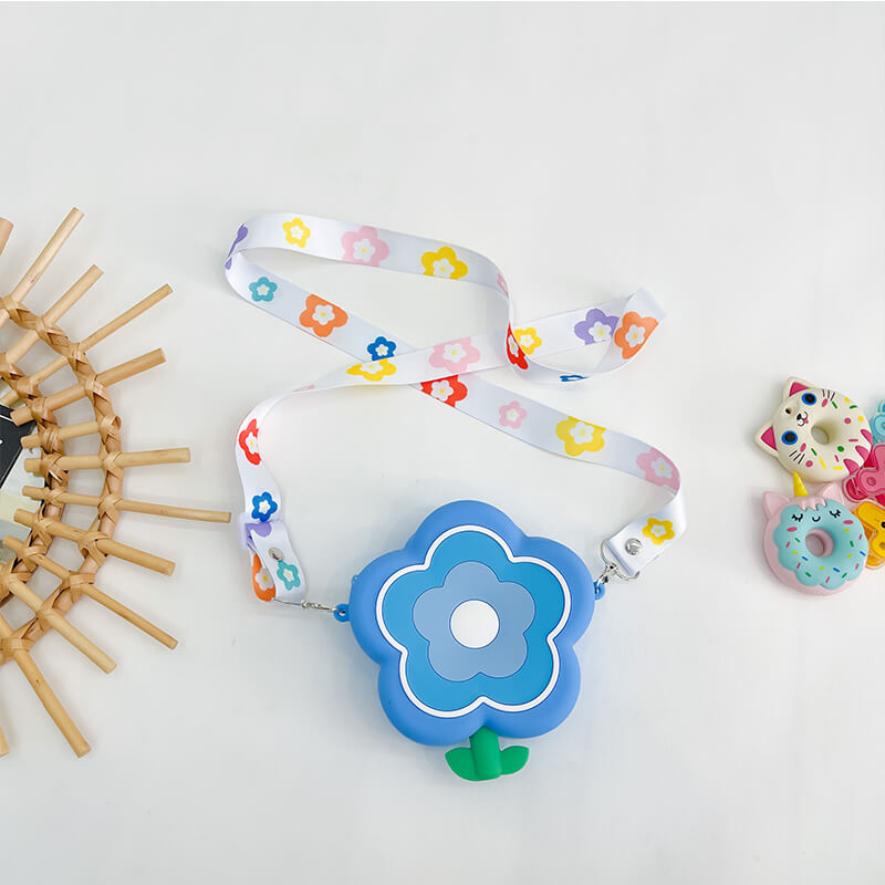 Little Flower Q Uncle Silicone Children's Crossbody Bags Coin Purse