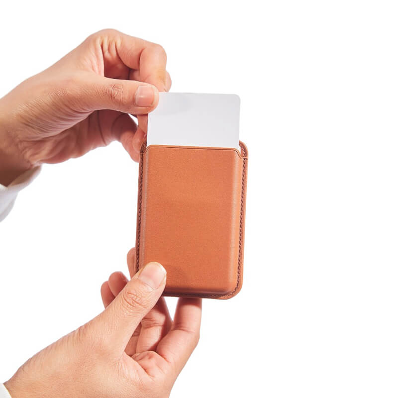 Mobie PU Leather Strong Magnetic Card Bag Holder with Phone Stand