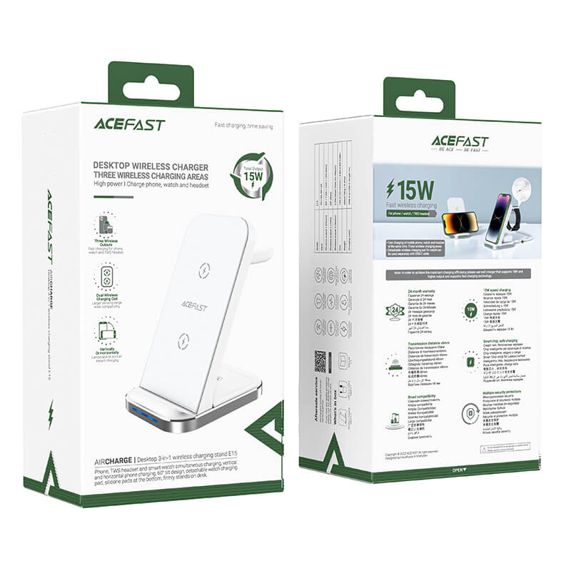 Acefast Desktop 3-in-1 15W Fast Wireless Charging Stand E15