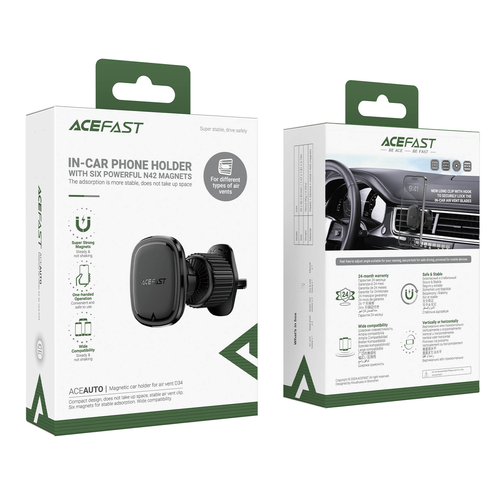 Acefast Air Vents Magnetic Car Mount Holder D34
