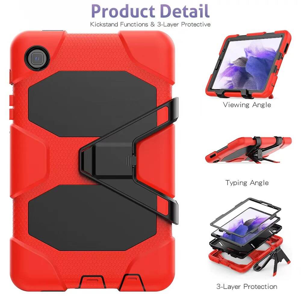 Samsung Galaxy Tab A9+ Three Layer Adjustable Multiple Angle Kickstand Case