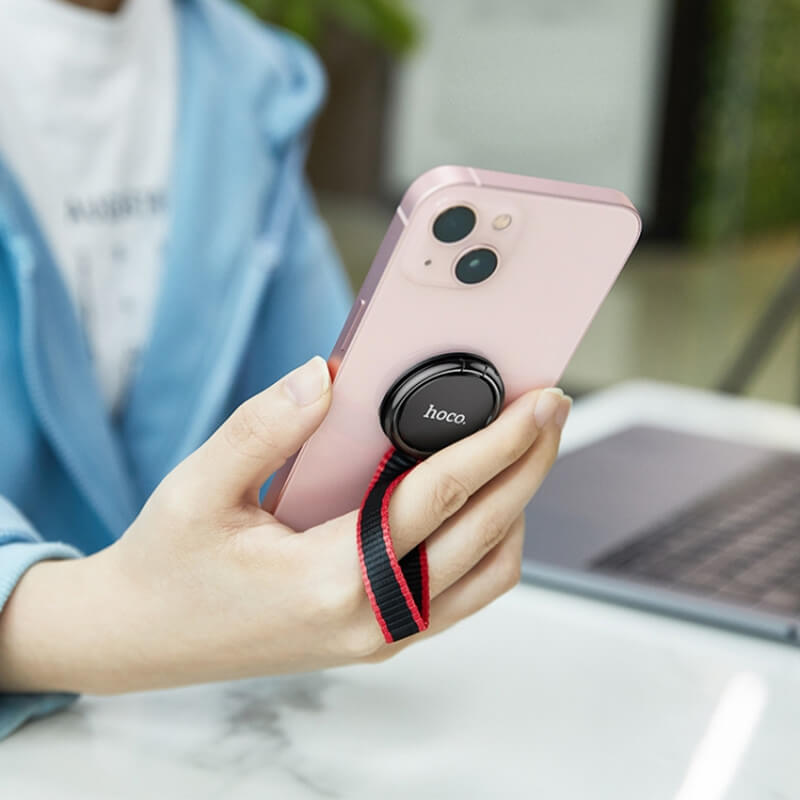 Hoco 360° Rotatable Phone Ring Holder Grip with Anti Drop Strap GM105
