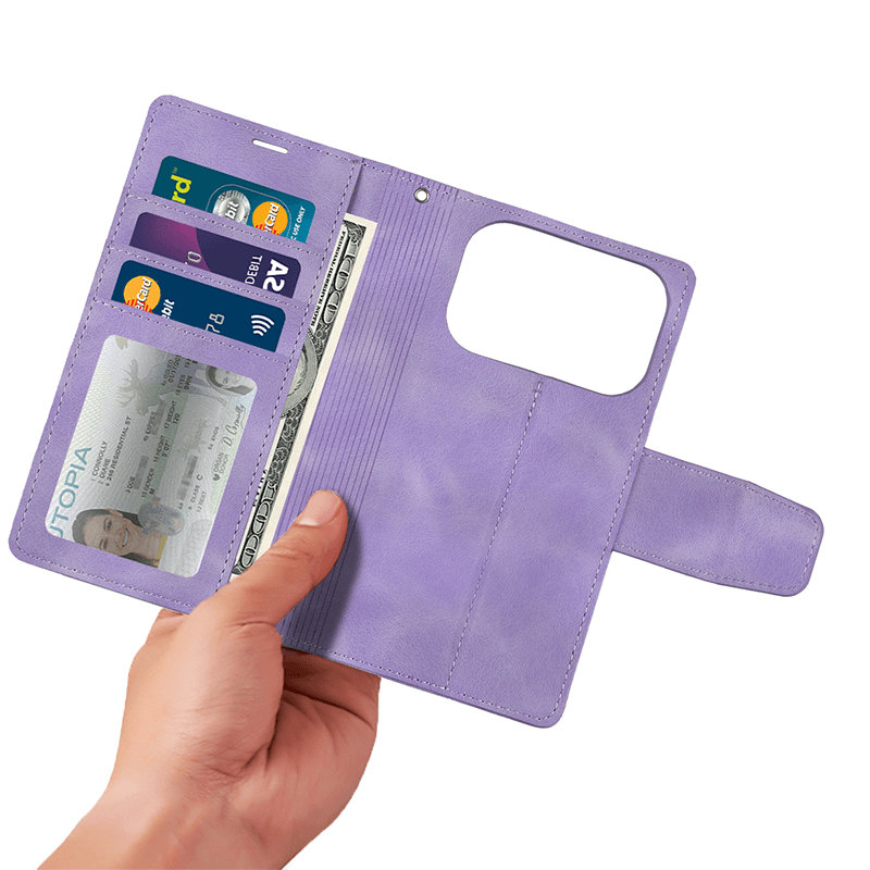 iPhone 17 Air Hanman Miro Leather 2-in-1 Wallet Case with Magnetic Back