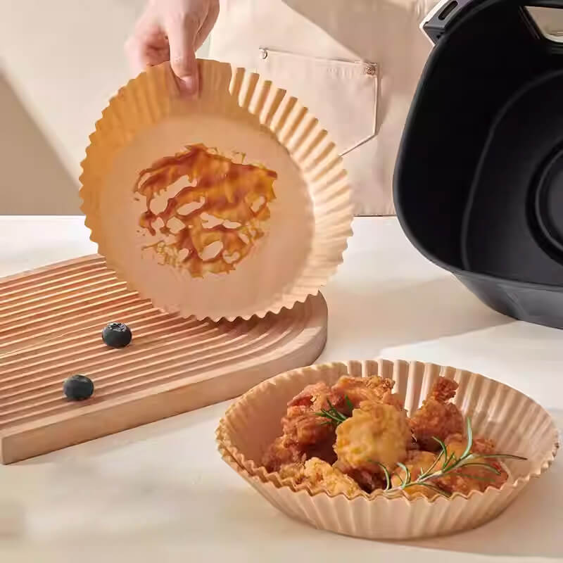 Mobie 50 Packs Air Fryer Parchment Paper Round 20cm Pre Cut Sheets