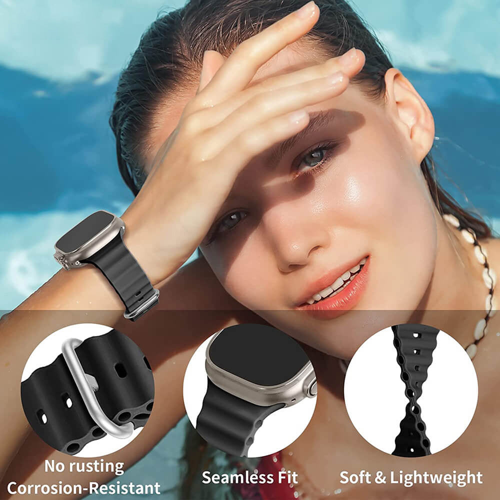 Mobie Marine Series Silicone Adjustable Clasp Apple Watch Band 42/44/45/46/49mm