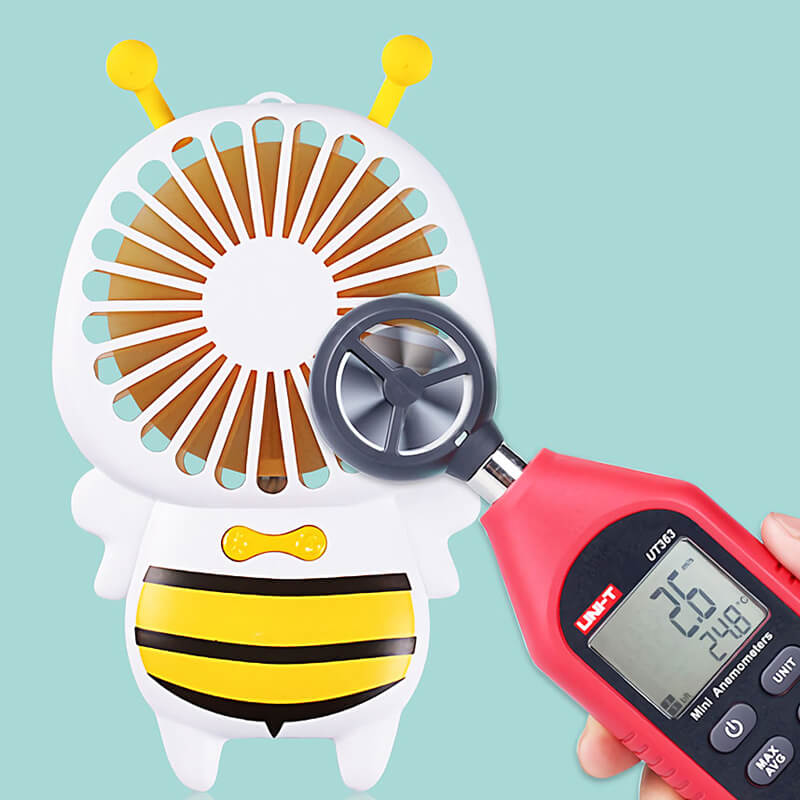 Mobie Portable Handheld Bee Mini Fan with Night Ligh & Lanyard