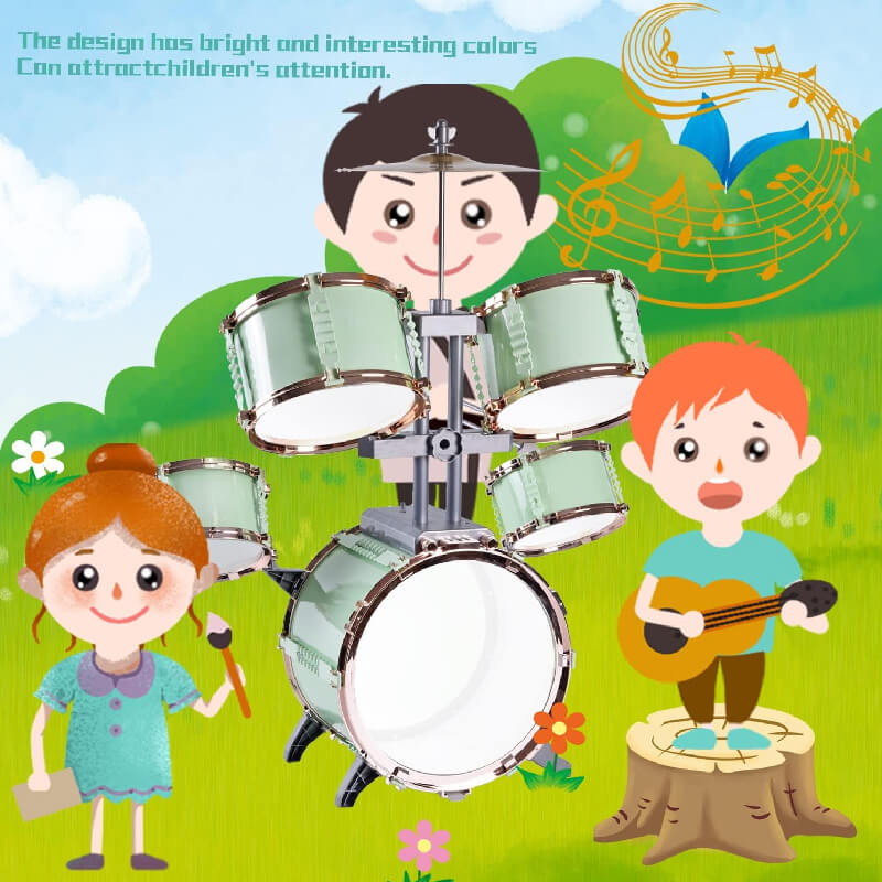 Mobie Educational Instrument Toy Jazz Drum Set for Kids Ages 3-10