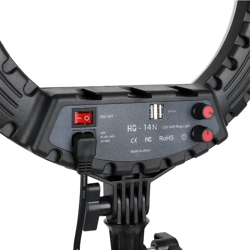 HQ 14 inch(33cm) LED Soft Ring Light with 3 Phone Holders