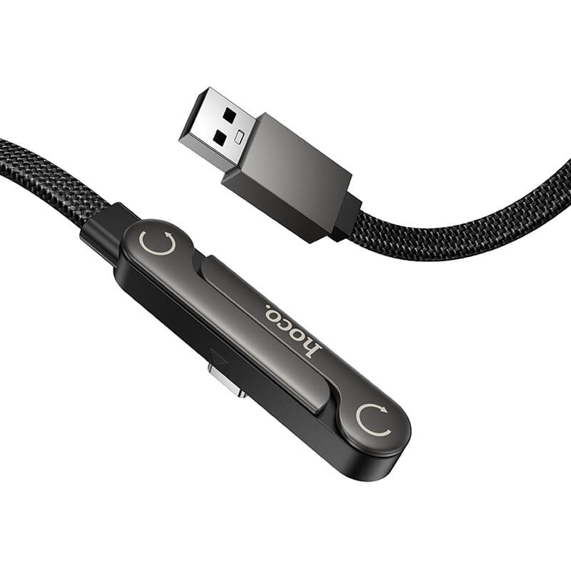 Hoco Type-C to USB-A Nylon Braided Cable with Foldable Phone Stand 1.2m U150