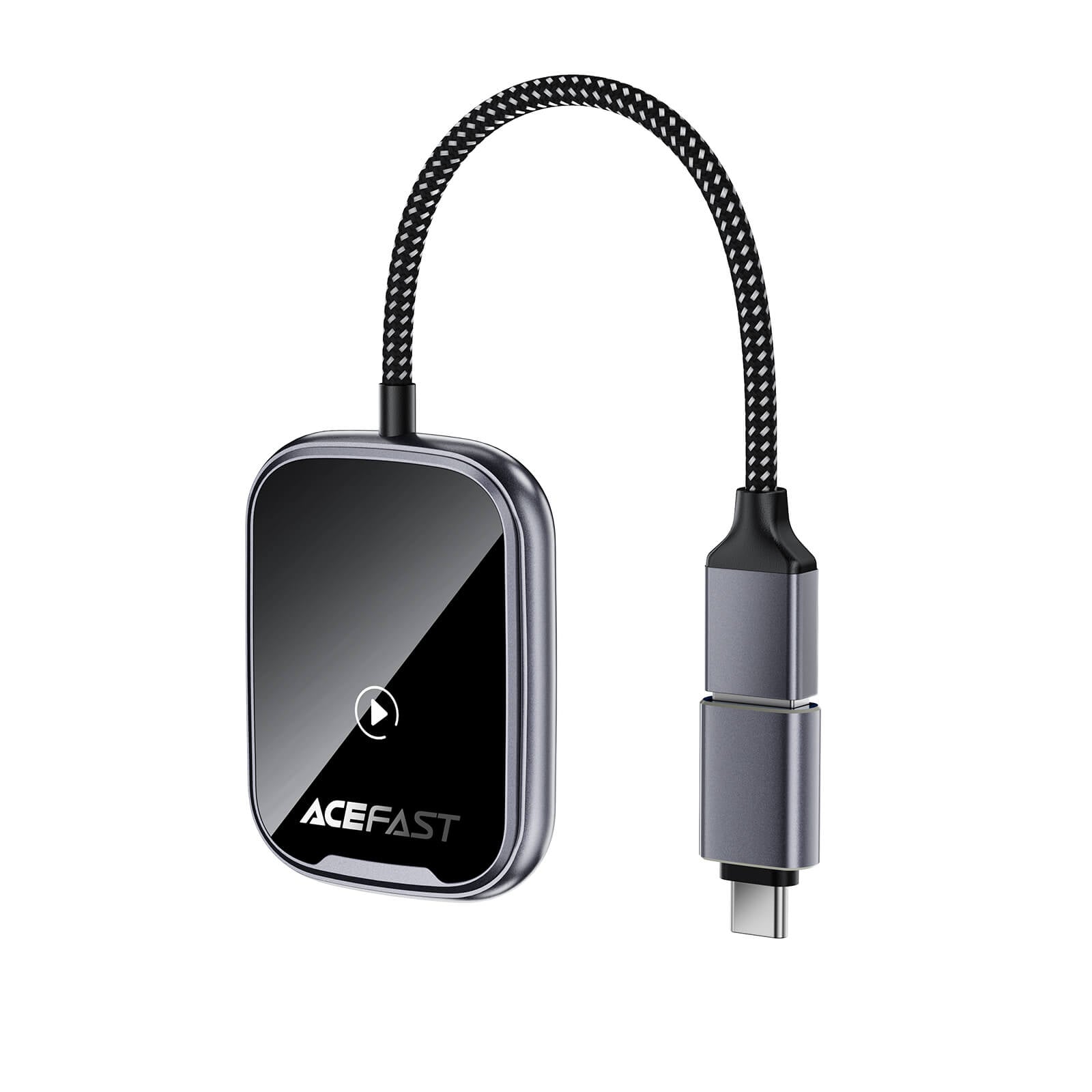 Acefast Wireless CarPlay Android Auto Adapter with USB-A Plug and USB-C Adapter QC1