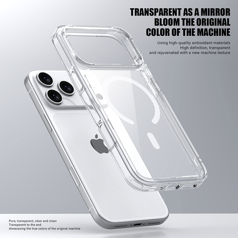 iPhone 17 Pro Max Aurora Magsafe Series Crystal Transparent Phone Case