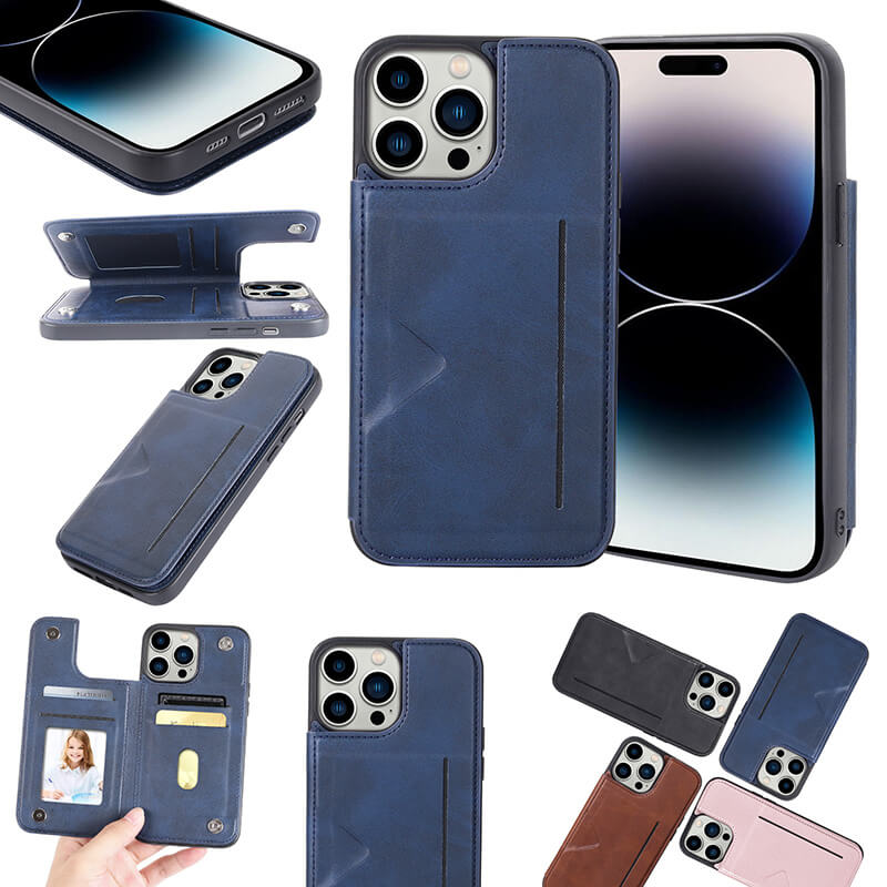 iPhone 17 Pro Max Mika Series PU Leather Wallet Stand Case with Magnetic Close