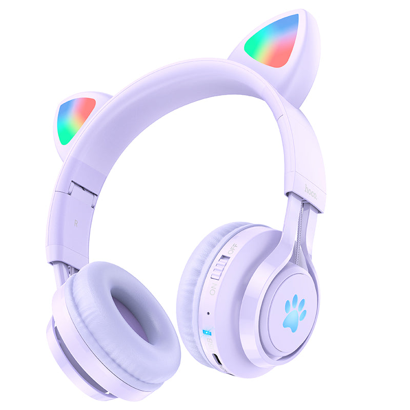 hoco. Cat Ear Bluetooth Headphones for Girls and Kids Ages 3+ W39