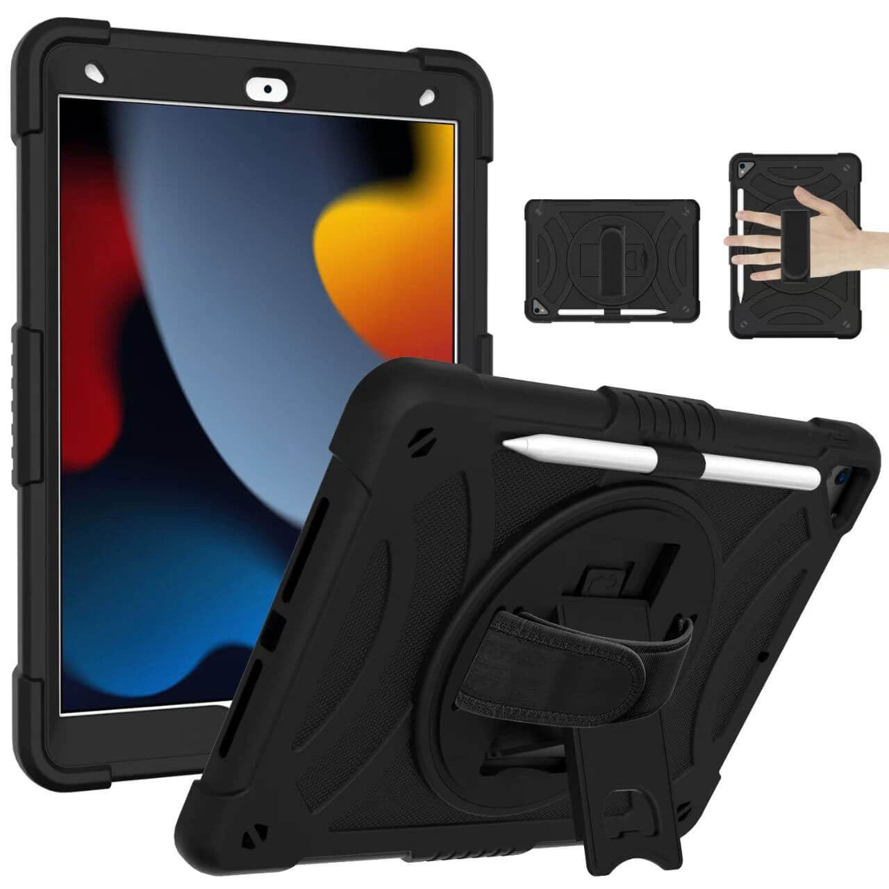 iPad Pro 10.5 2017 Three Layer Protection 360° Rotatable Grip Case with Stand and Penslot