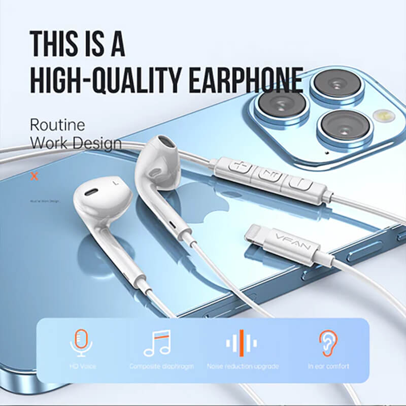 VFAN High Fidelity Wired Earphone with Lightning Plug M21