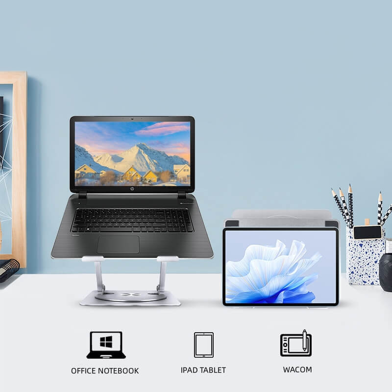 SAIJI Aluminum Alloy 360° Rotating Tablets & Laptops Stand D092