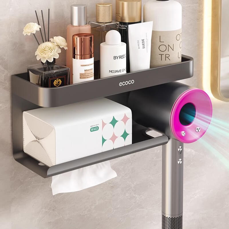 Mobie Hair Dryer Holder and Tissue Dispenser Organizer E24153