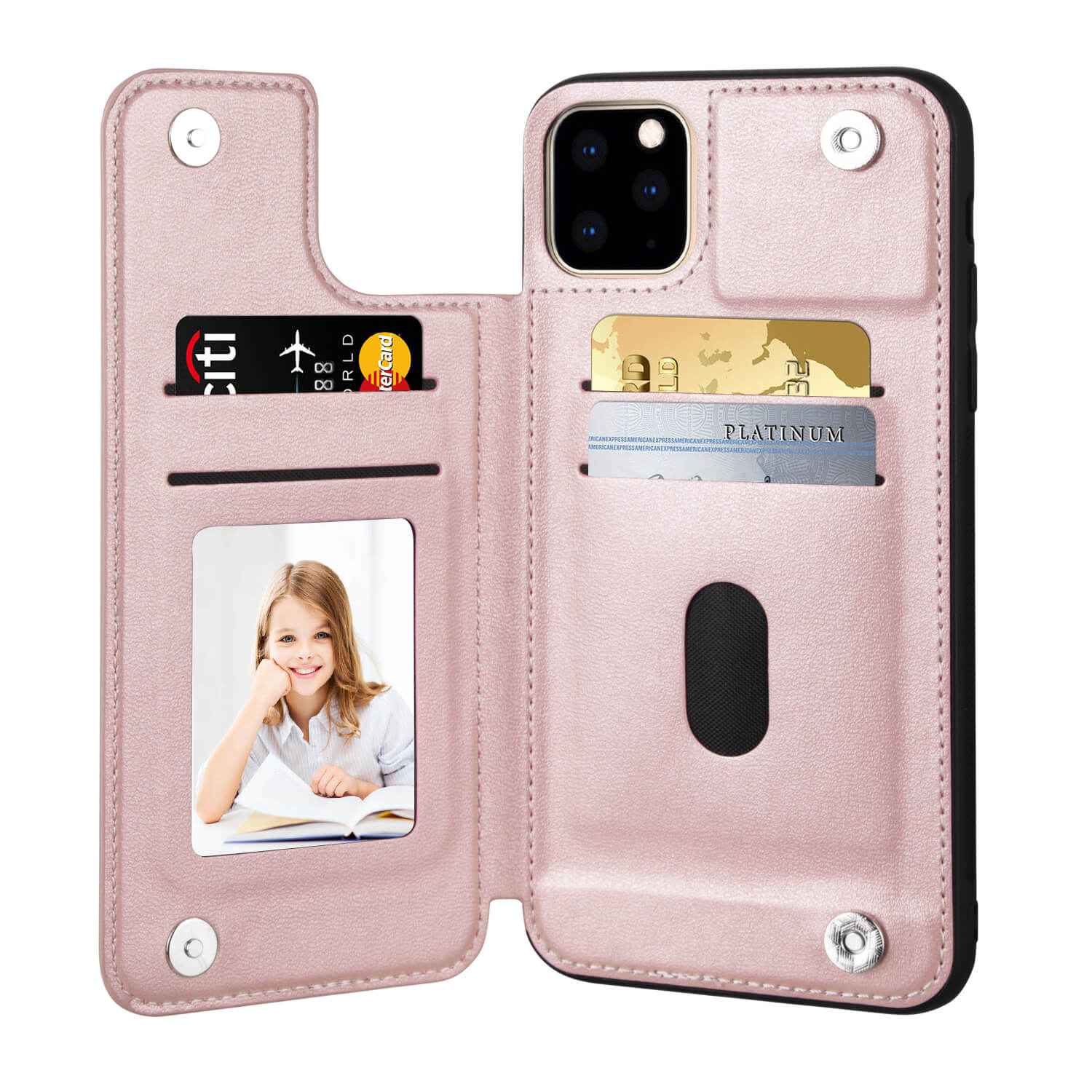 iPhone 7 Mika Series PU Leather Wallet Stand Case with Magnetic Close