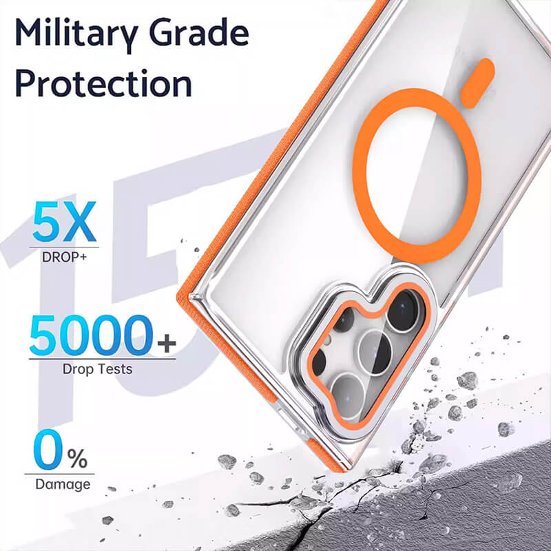 Compatible with Samsung S26 Ultra 2026 Rita Series Invisible Kickstand Crystal Clear Magsafe Case
