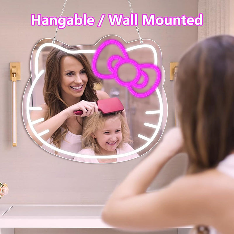 Mobie Hello Kitty Neon Light Mirror Acrylic Makeup Vanity Decor