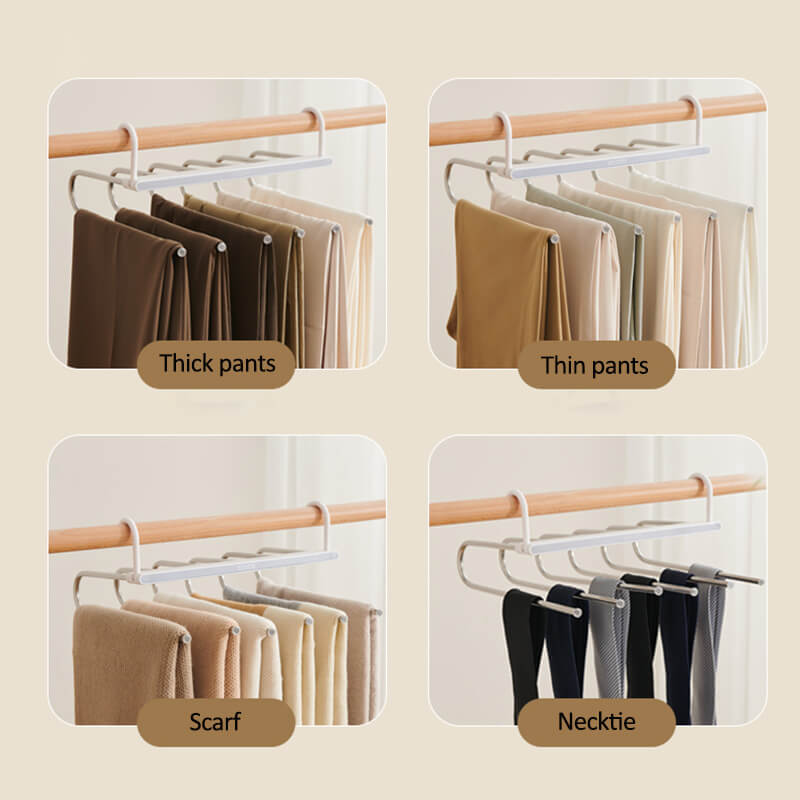 Mobie Space Saving 6 in 1 Multi Functional Folding Hanger for Pants Ties and Belts E2020