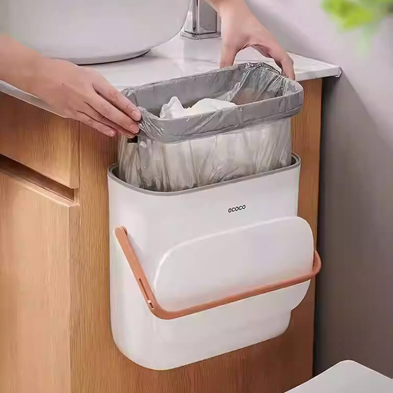 Mobie Slide Open Hands Free Trash Can with Wall or Door Mount E23115