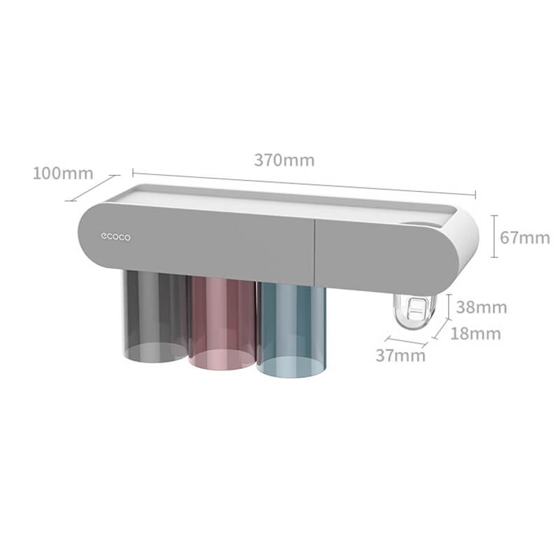 Mobie Magnetic Toothbrush Holder with Cups Bathroom Organizer E2122