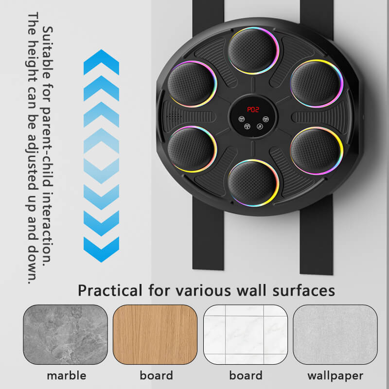 Mobie Bluetooth Music Box RGB Lights Wall Mounted Strike Machine with Gloves HJ-668