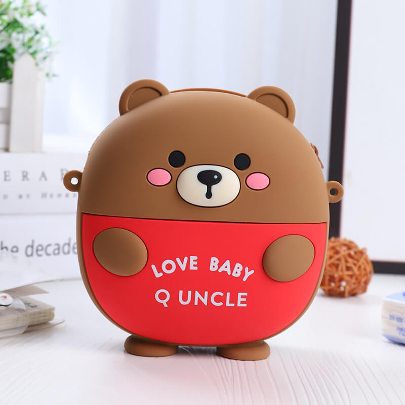 Little Bear Q Uncle Silicone Children's Crossbody Bags Coin Purse