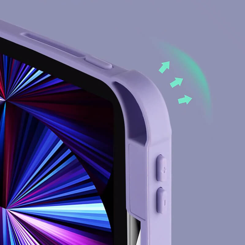 iPad Pro 11 2021 Silicone Flip Case with Built-in Pen Slot