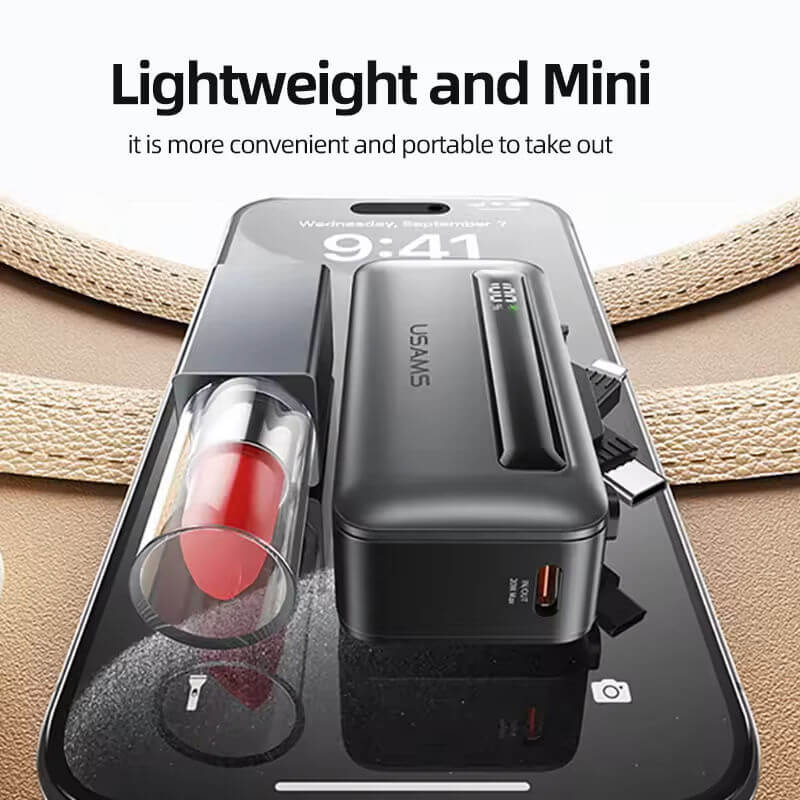 Mobie 20W 5000mAh Fast Charge Power Bank with Built in Cable