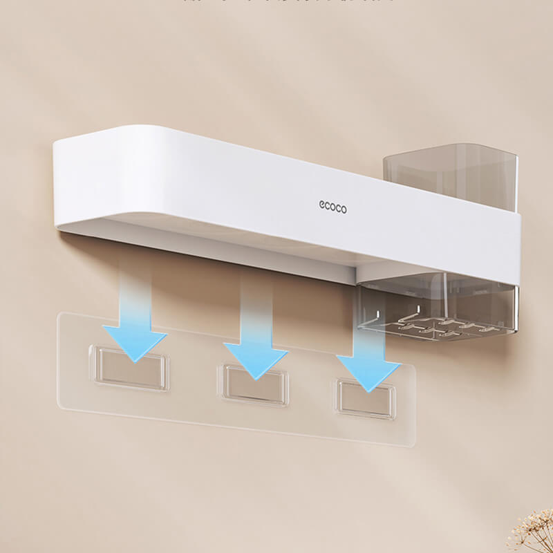 Mobie Wall Mount Toothbrush Holder with 3 Magnetic Cups E25042