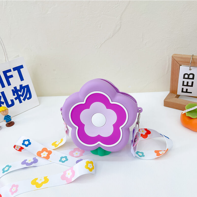 Little Flower Q Uncle Silicone Children's Crossbody Bags Coin Purse
