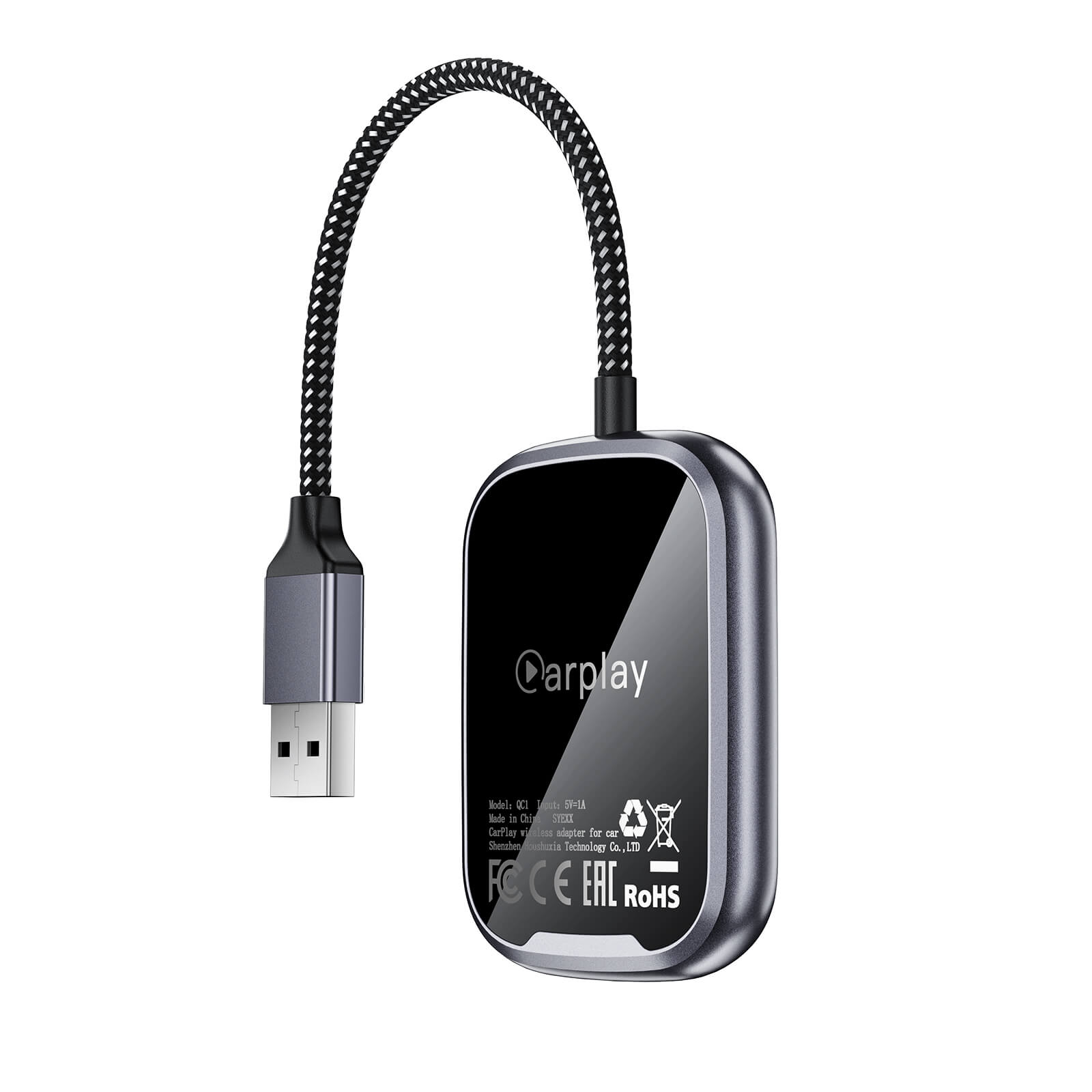 Acefast Wireless CarPlay Android Auto Adapter with USB-A Plug and USB-C Adapter QC1