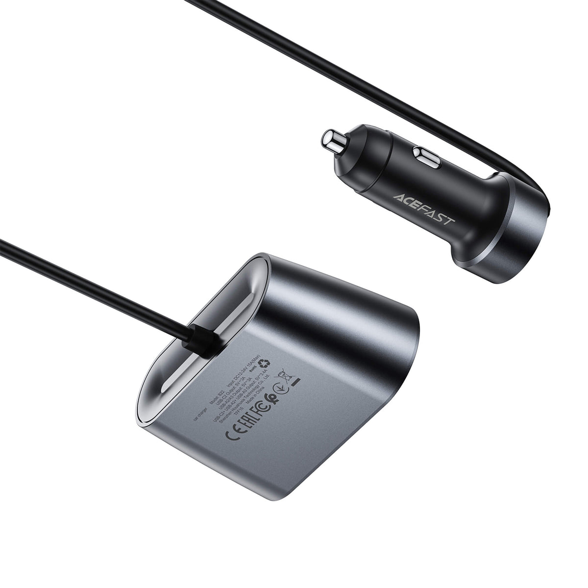 Acefast 152W 7 Port Dual Cigar Lighter Car Charger with Independent Switches B22