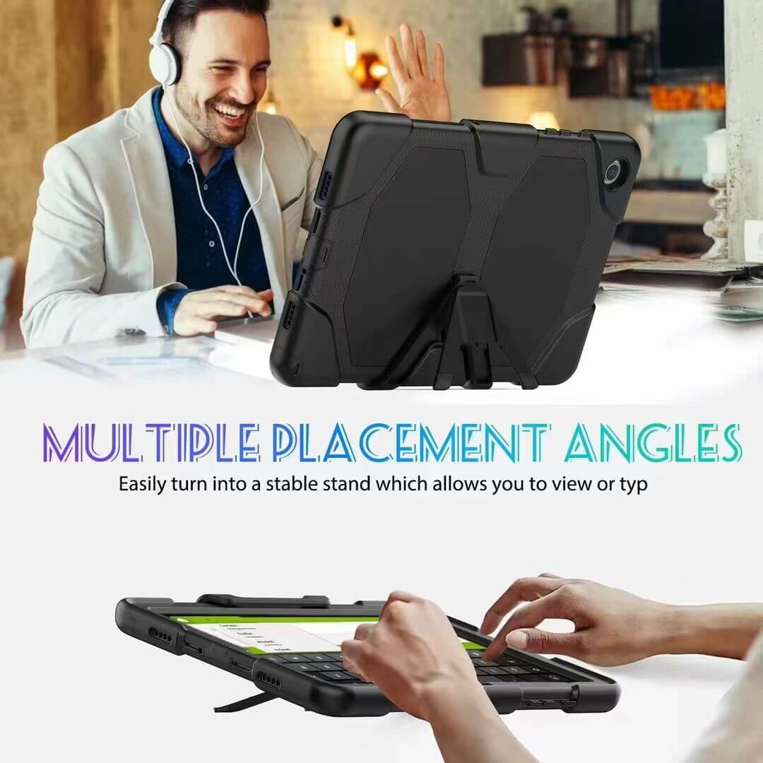 Samsung Galaxy Tab A9+ Three Layer Adjustable Multiple Angle Kickstand Case