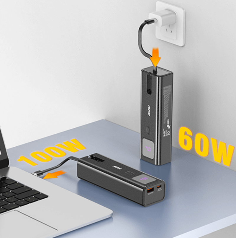 Mobie Fast Charging 100W Built-in USB-C Cable 10000mAh Power Bank A310