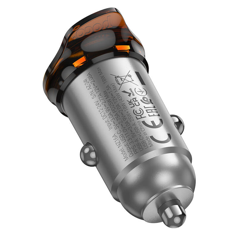 hoco 43W Dual-Port PD Smart Fast Charging Car Charger for Multi-Device NZ16A