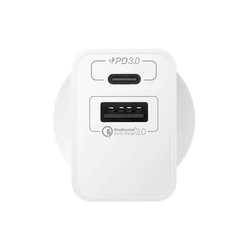 Momax 20W QC3.0+USB-C PD Wall Charger Dual Output USB-C PD & USB-A UM13