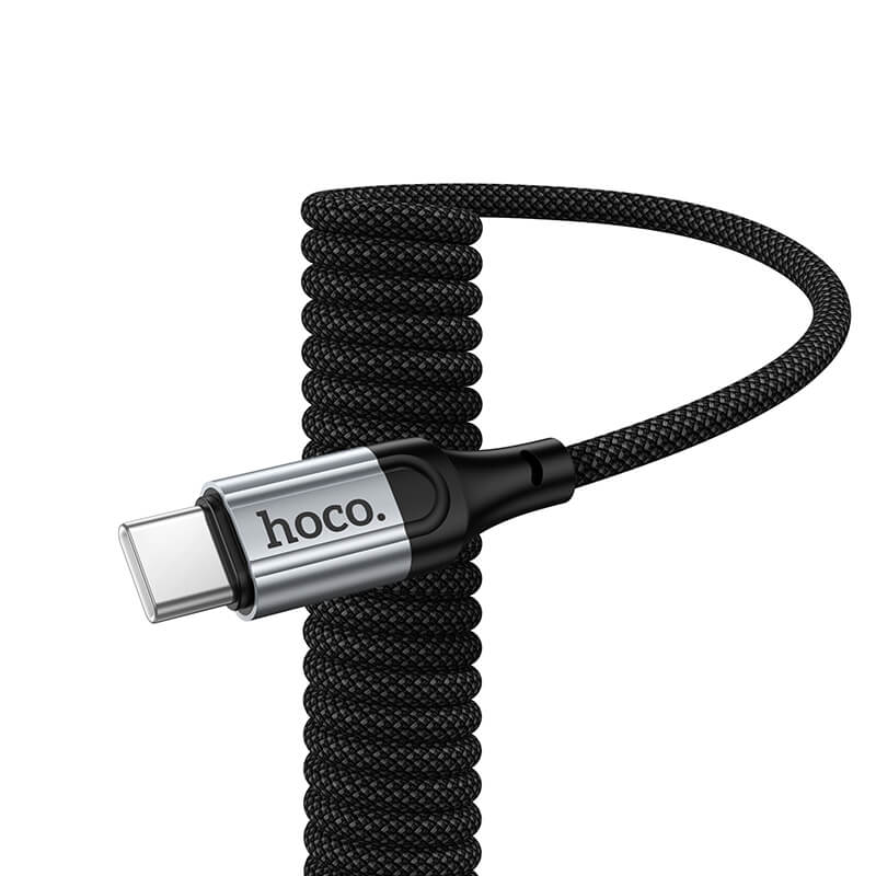 Hoco 60W Fast Charging Type-C to Type-C Nylon Spring Coiled Cable 1.5m X121