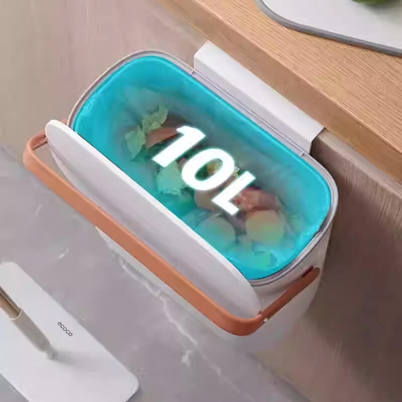 Mobie Slide Open Hands Free Trash Can with Wall or Door Mount E2236