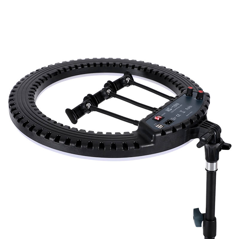 HQ 18 inch(46cm) LED Soft Ring Light with 1.9M Tripod Stand & 3 Phone Holders