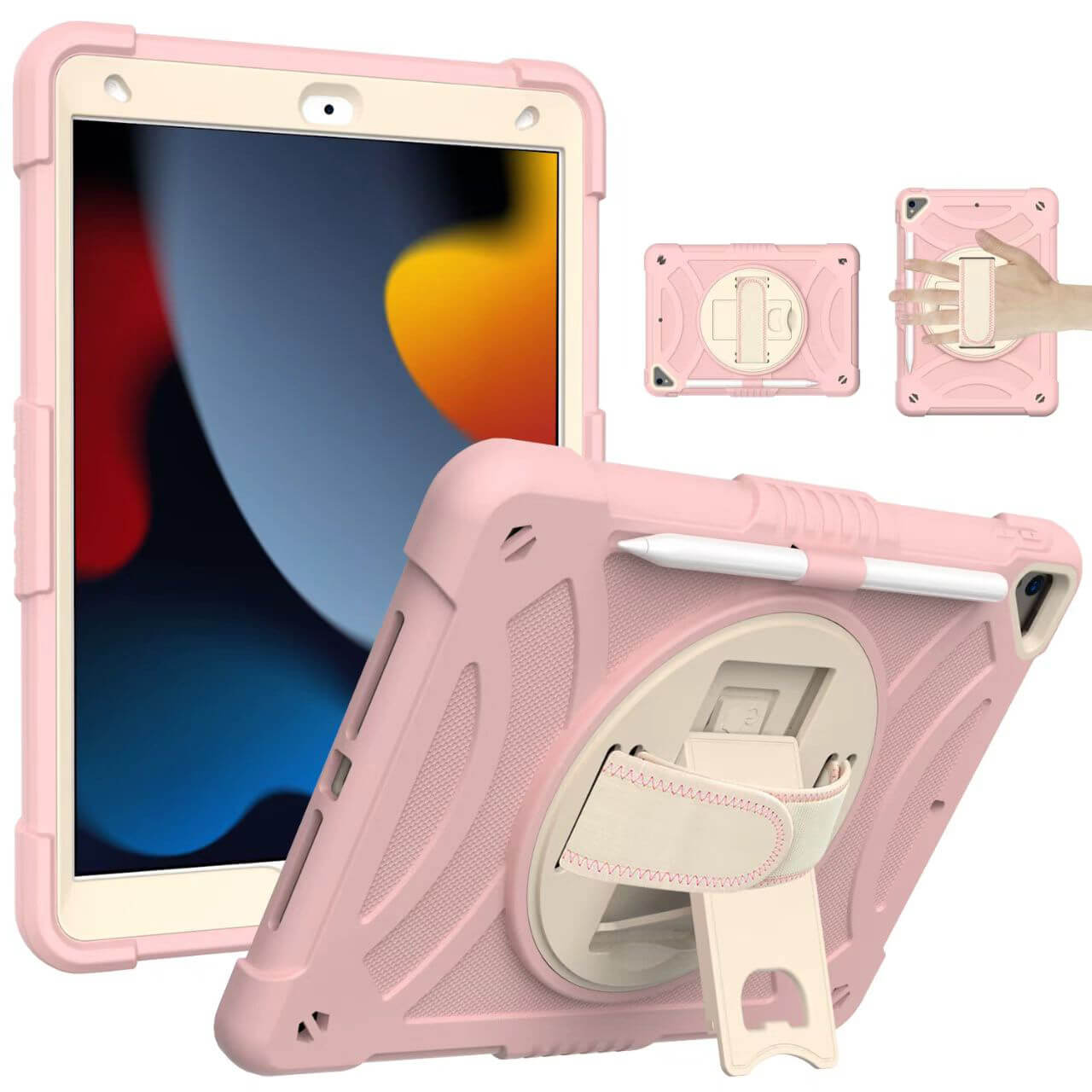iPad Pro 10.5 2017 Three Layer Protection 360° Rotatable Grip Case with Stand and Penslot