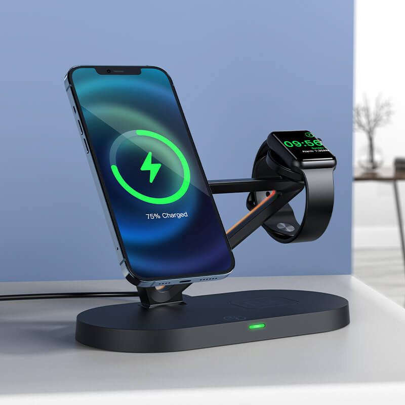 Acefast 3-in-1 Qi 15W Wireless Charging Holder with Back LED Light E9