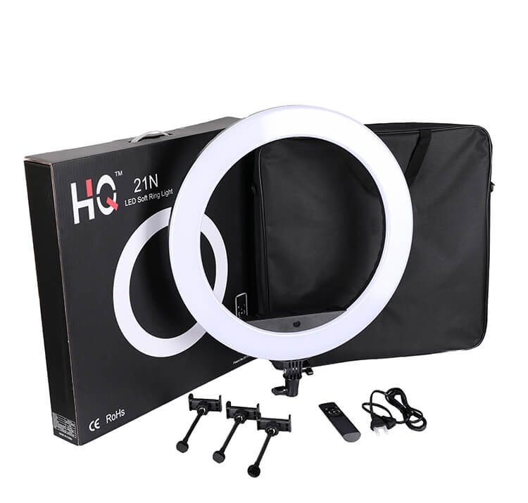 HQ 21 inch 53cm LED Soft Ring Light with 1.9M Tripod Stand 3 Phone Holders