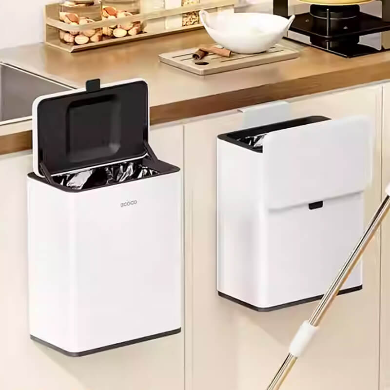 Mobie Double Sided Opening 6L Door Mounted Kitchen Trash Can E25148