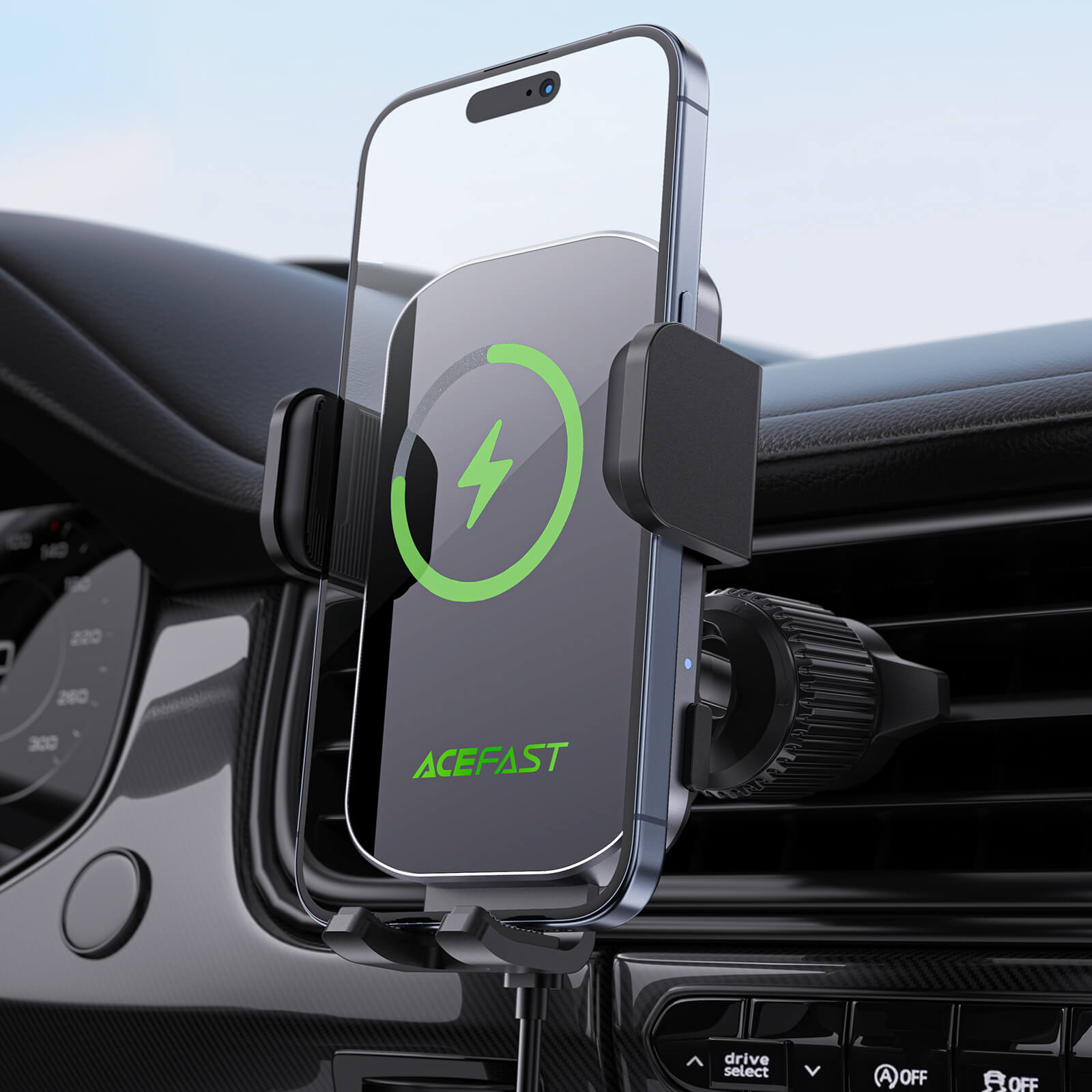 Acefast Auto-Clamping 15W Wireless Charging Car Phone Holder D52